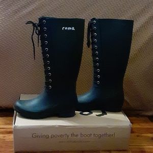 Roma Women's Opinca Tall Lace Up Boots